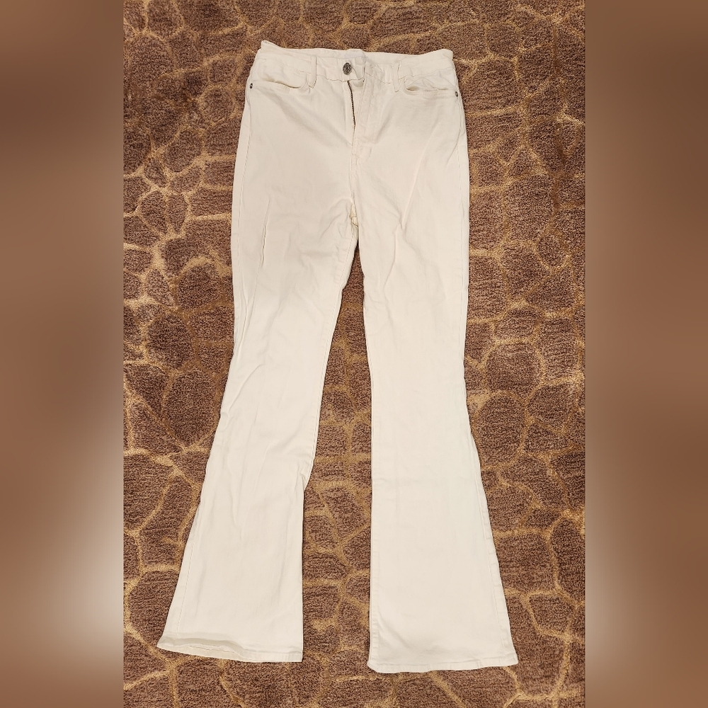FRAME Le Super High Flare, white